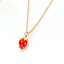 Petrol Dripping Charm Pendant Strawberry Necklace